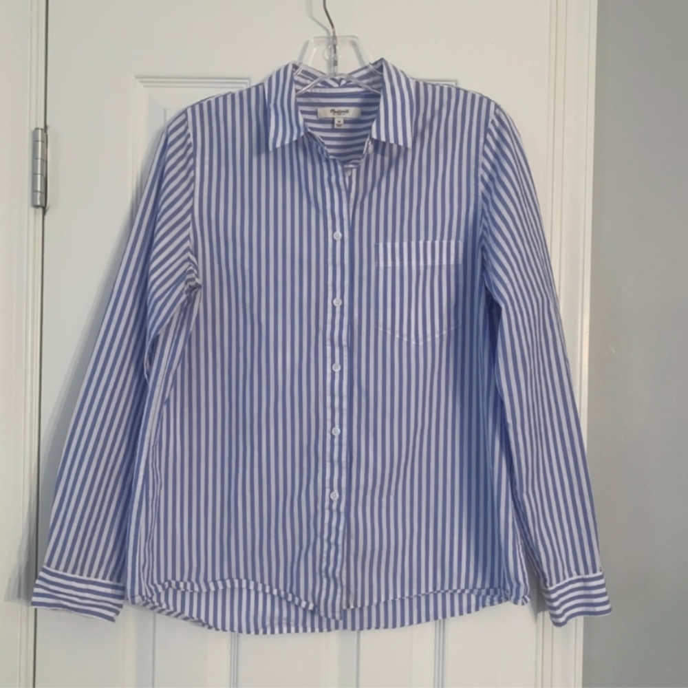 Madewell Blue White Button Down Shirt